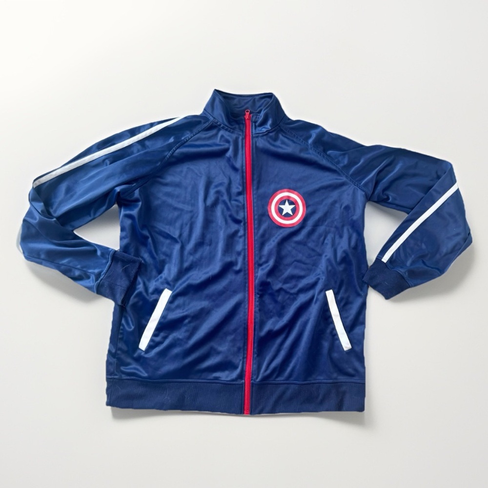 Marvel Captain America Sz XXL Mens Track Jacket Full Zip Blue